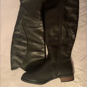 New Black Knee High Boots
